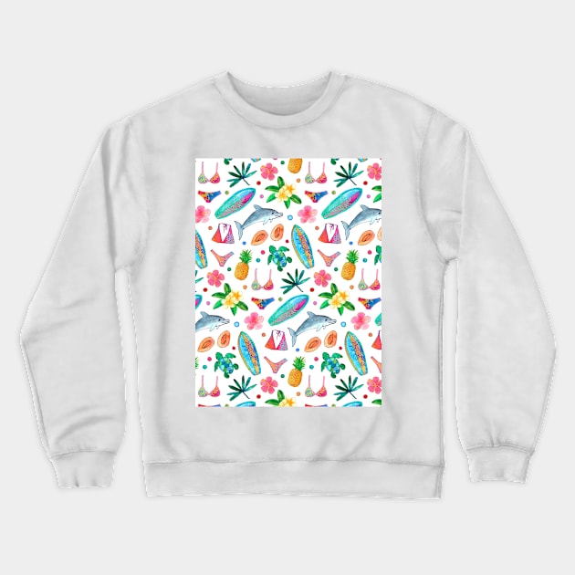 Dotty Summer Beach Pattern Crewneck Sweatshirt by micklyn